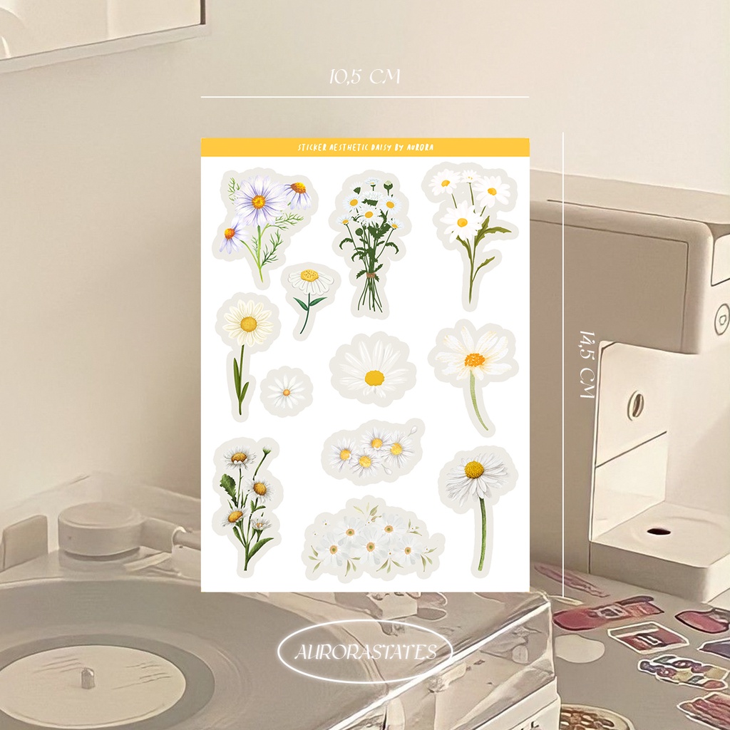 

Sticker Daisy Flower Aesthetic Jurnal Stiker Case Hp Korea