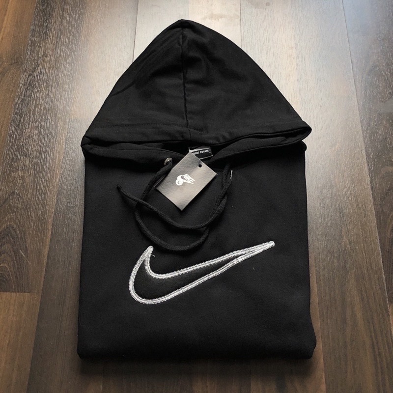 JAKET SWEATER HOODIE NIKE - LOGO BASIC BLACK FULLTAG + LABEL MIRROR ORIGINAL JACKET