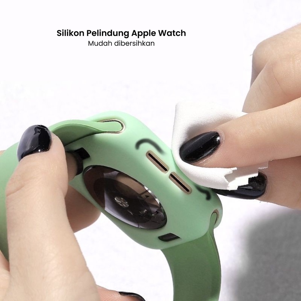 Case Bumper Pelindung Tepi Apple Watch TPU Soft Case iWatch Candy Silicone Screen Protector