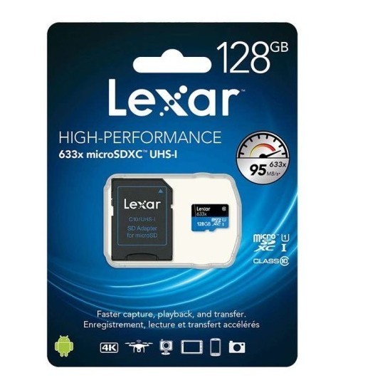 LEXAR Microsd / Micro SD 128GB 100MBps Class 10 High Performance