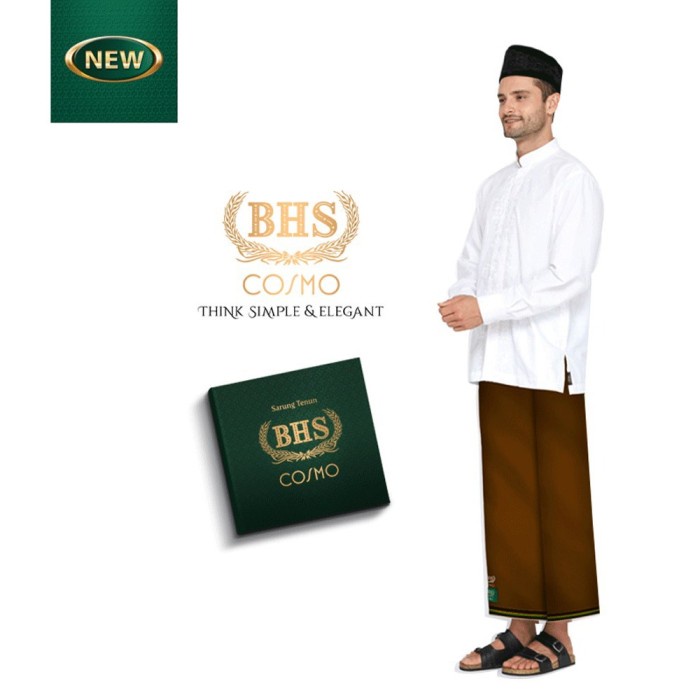 {FamilyStore} Sarung BHS Cosmo Warna Polos Coklat Tua Limited