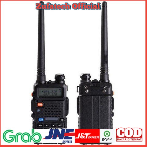 Taffware Walkie Talkie Dual Band 5W 128CH UHF+VHF - BF-UV-5R - Black