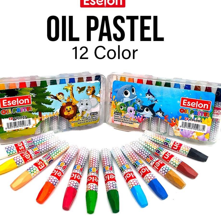 

[X-4&T ➸] Crayon / Oil Pastel / Crayon Eselon 12 colors-bisa cod