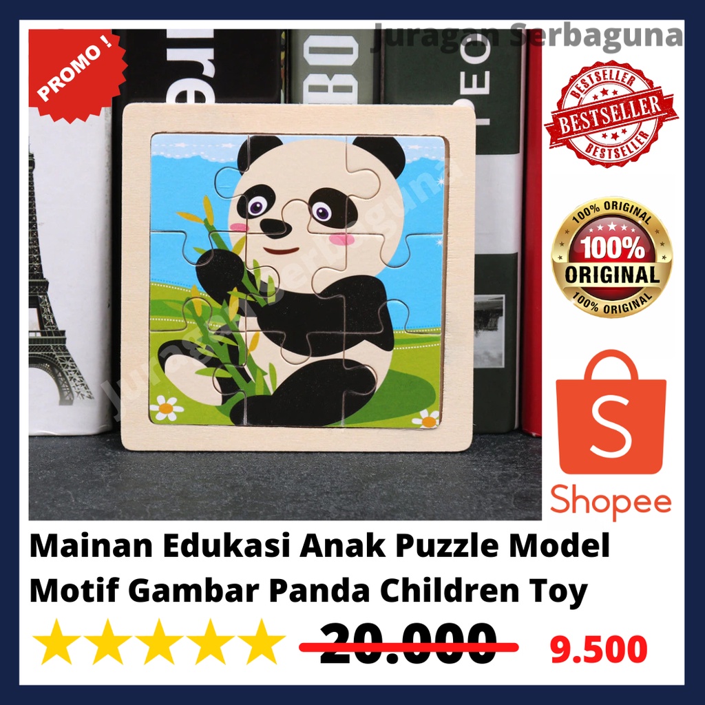 Mainan Edukasi Anak Puzzle Model Motif Gambar Panda Children Toy