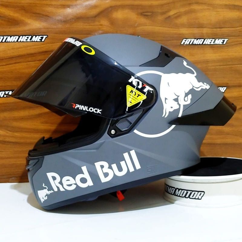 Helm Full Face KYT TT Course Paket Ganteng Redbull Original SNI-DOT