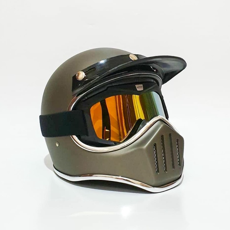 HELM CAKIL CUSTOM WARNA GREY DOFF