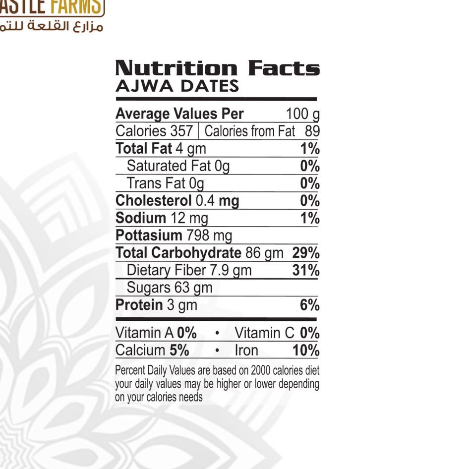 

(PROMO 0H078) Castle Farms Kurma Ajwa Organik - Medium 500 gram ⋆