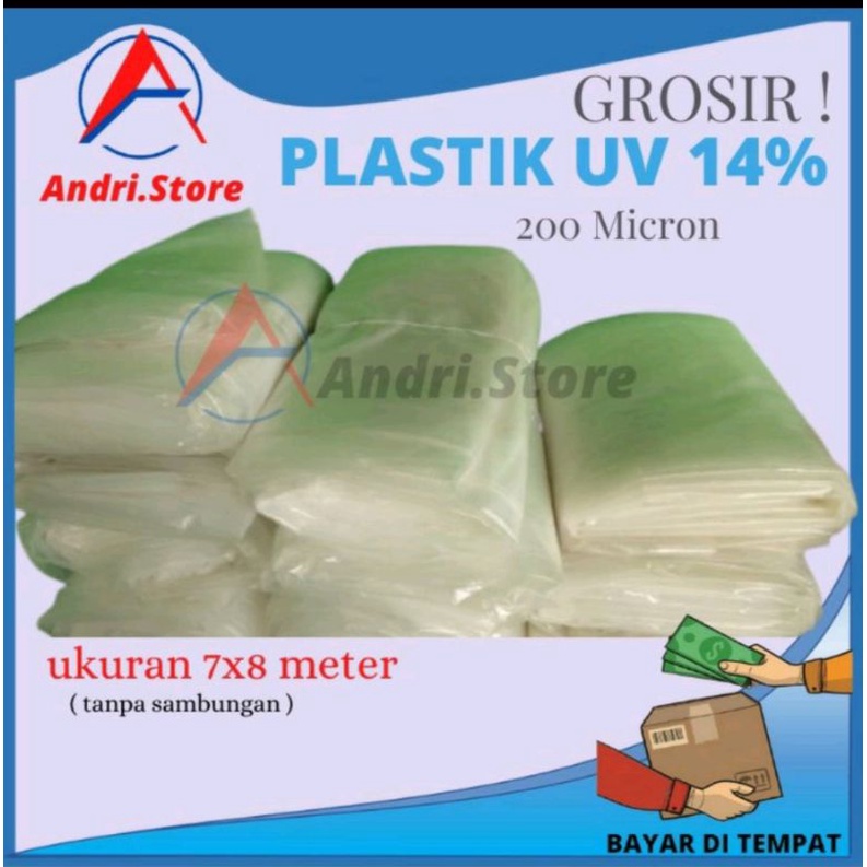 plastik pelastik uv green house ukuran 8x7 meter 300micron tanpa sambungan