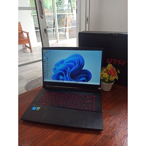 Laptop Gaming MSI GF 63 Thin 15 Core i5 gen 11 Ram 16gb SSD 512gb Like New Fullset - Laptop Bekas Se