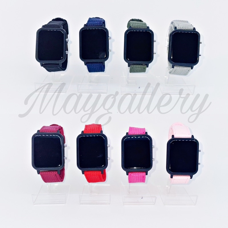 Jam Tangan Led Kanvas Curved (free gift)