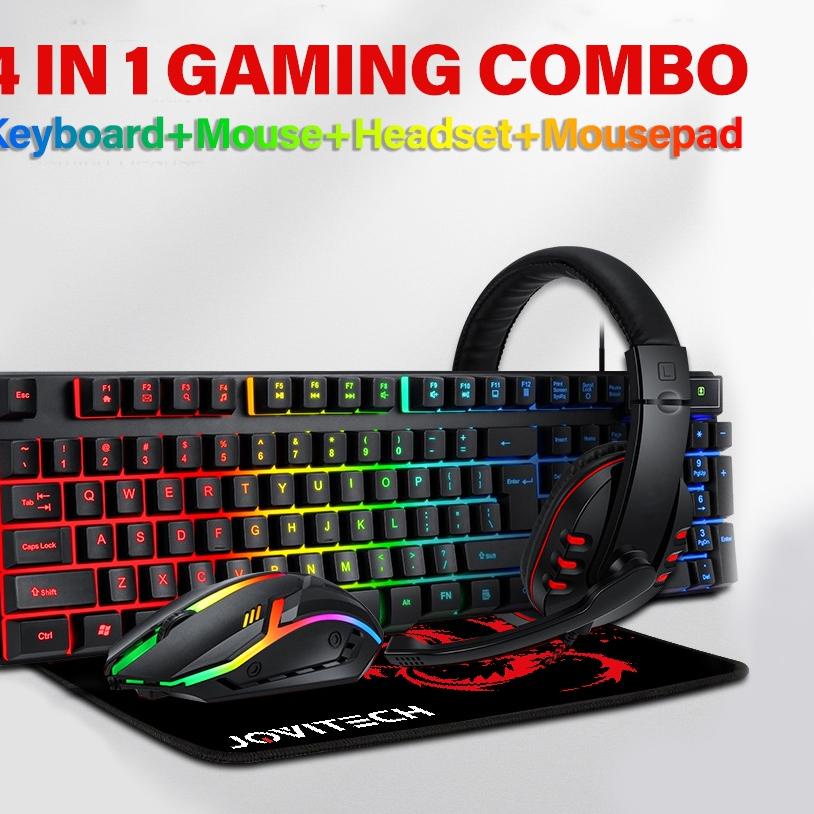 WWA130 【COD】Jovitech 4 in 1 Combo Gaming Keyboard Mouse Headset Mousepad Gaming Bundling |