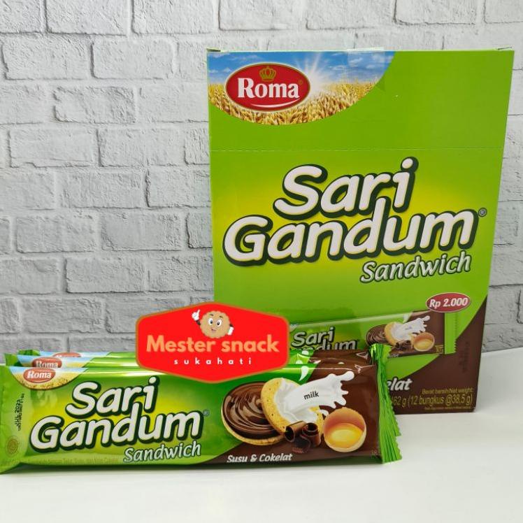 

➽Stock Banyak Roma Sari Gandum Sandwich Coklat 39 gram (1 pack isi 12 pcs) 73