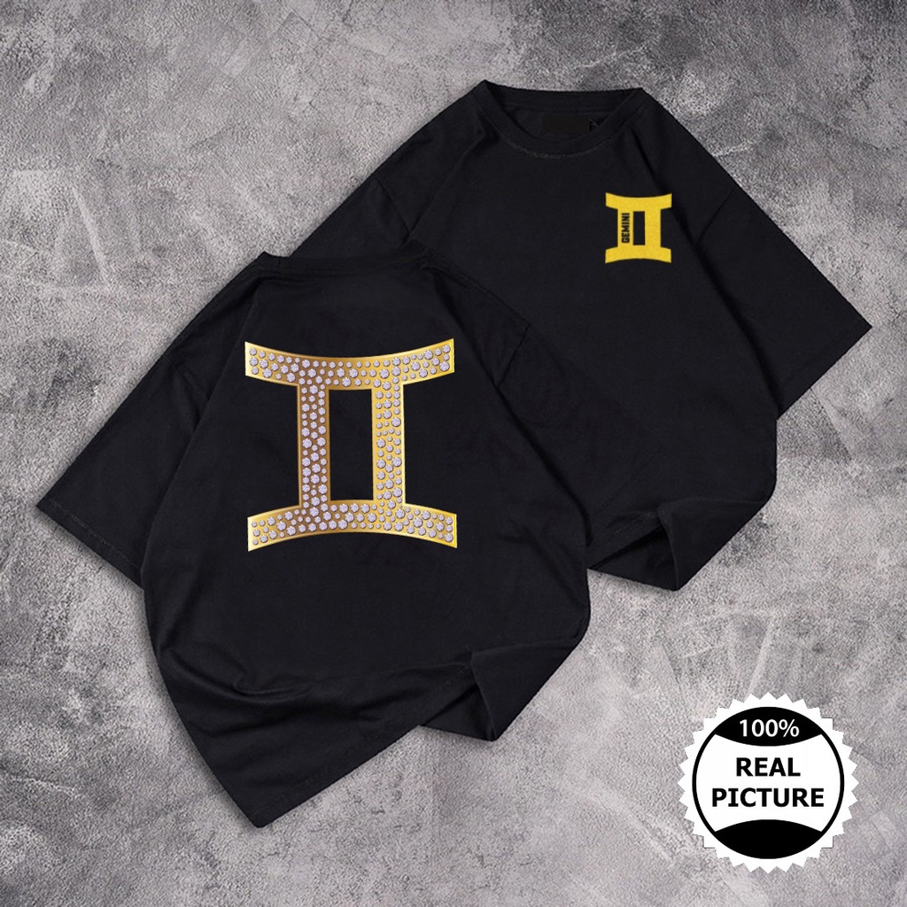 Kaos Oversize Gemini Gold // Kaos Oversize Zodiac Bahan Cotton 24s