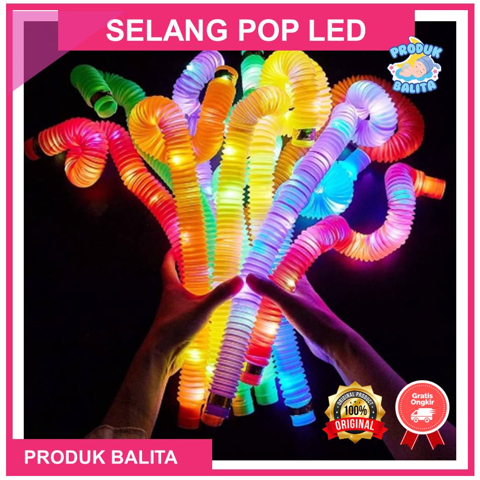 Mainan Anak Selang Pop Led Murah Mainan Viral Light Up Pop Tubes Pop Pipes Mainan Lampu Stick Anak