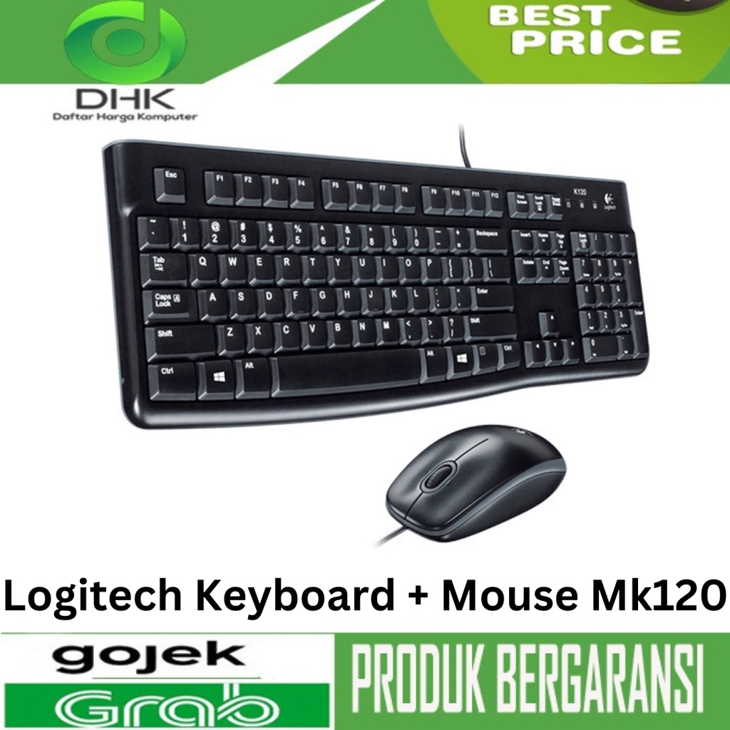 Logitech Keyboard + Mouse Optic USB Mk120 resmi