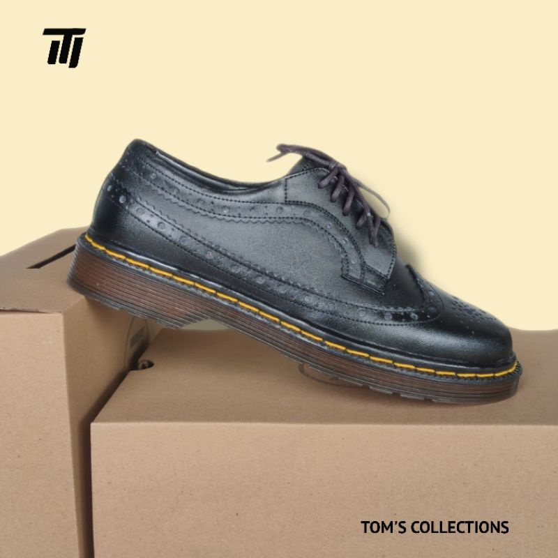 TOM'S - Sepatu Pria Low Bots Wingtip Kulit Asli Original - BB