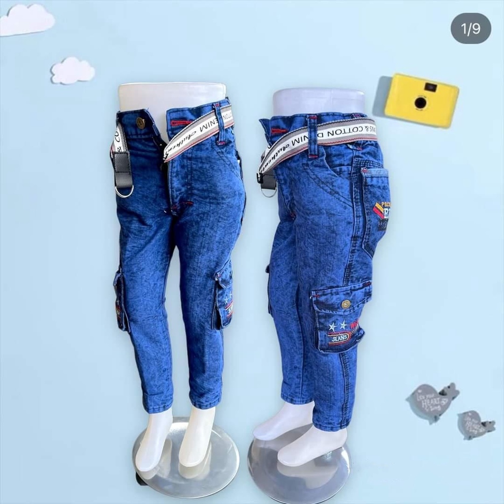 Jeans anak laki-laki usia 1 sampai 12 tahun bahan denim