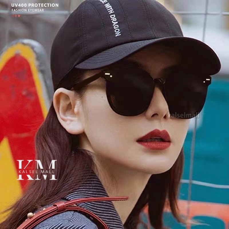 Kacamata Hitam Anti UV400 Silau Sinar Matahari Wanita Pria Motor atau Mobil Kaca Mata Sunglasses Optik Antiradiasi Fashion Sunglases Eyewear KUV Frame Besar Kotak Oval Cowok Cewek Kekinian Tren Anti Radiasi Polarised Polar KCH14