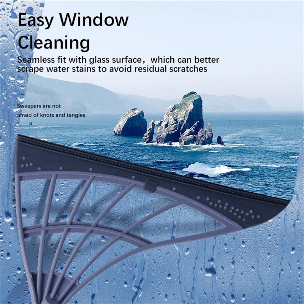 LS 1.019 - Sapu Silicone Karet 2in1 Alat Pel Scrapper Pembersih Lantai Jendela Magic Broom Mop Multifungsi Ajaib
