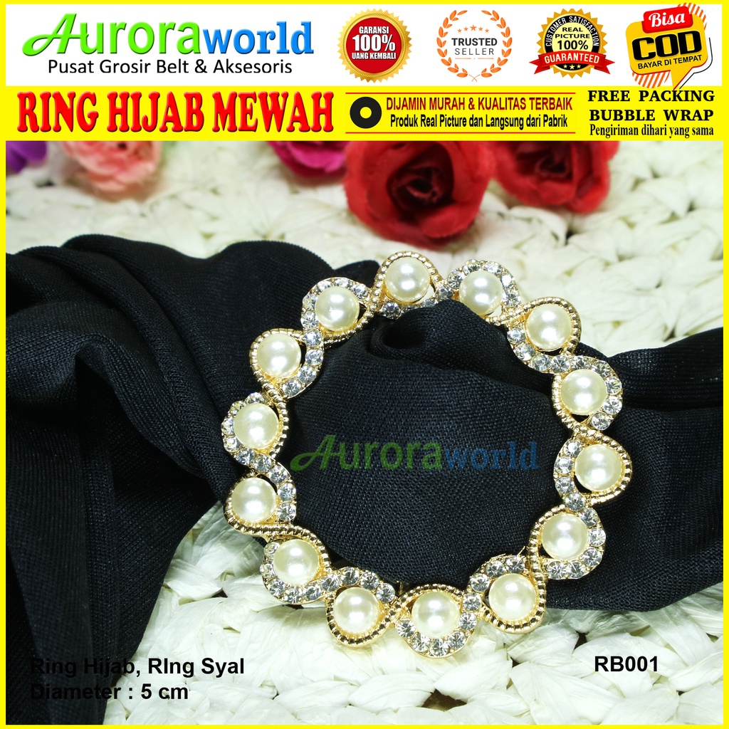 AURORAWORLD RING HIJAB RING ROK LILIT RING BELT MEWAH FULL BERLIAN  Bisa digunakan untuk Jilbab &amp; sebagai kepala ikat pinggang Ring Syal Ring Pashmina bros Ring kerudung gesper hijab Terbaru bisa COD