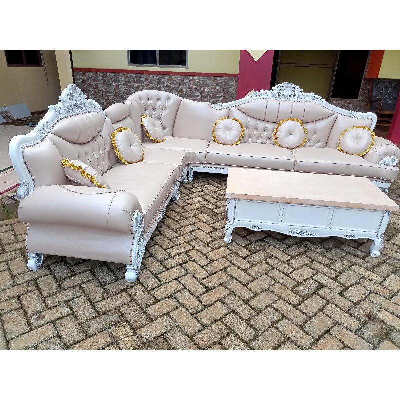 Kursi sofa sudut mewah jepara