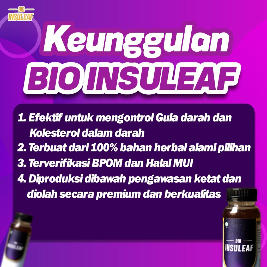 Bio Insuleaf - Solusi Kencing Manis Gula Darah Tinggi Diabetes Melitus Cegah Gagal Ginjal Kurangi kadar Glukosa Atasi Kolesterol Kerusakan Jantung Hati Ekstak Mengkudu Brotowali  Mahkota Dewa Kunyit Obat Jamu Tropicana Omepross Fishqua Kacamata