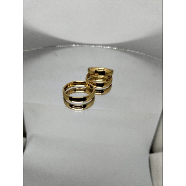 terlaris 3 pcs cincin coin polos size 6 paling d minati 4444