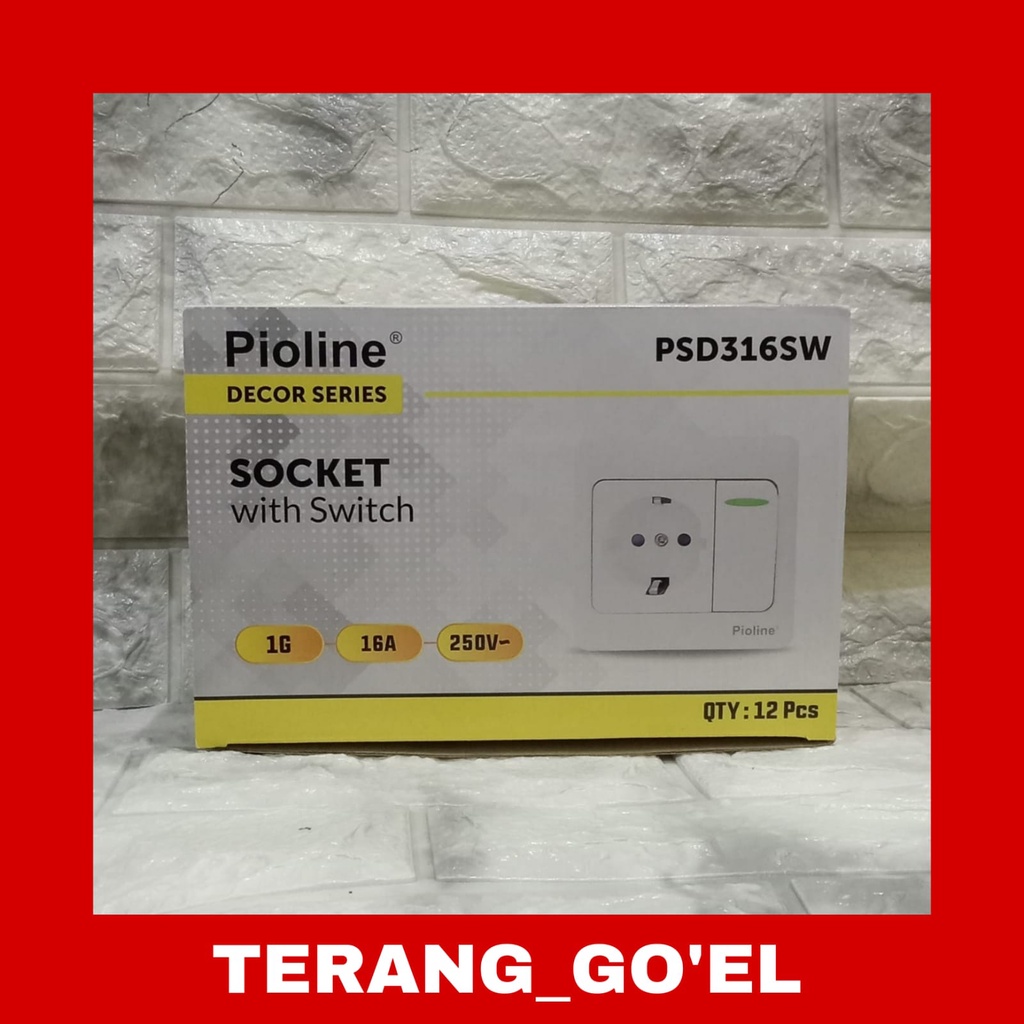 PIOLINE Decor Series Socket With Switch / Pioline Saklar Engkel + Stop Kontak PSD316SW