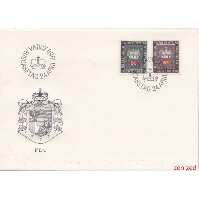 

A590 Prangko Liechtenstein FDC 1969 National Coat of Arms 1 Pcs
