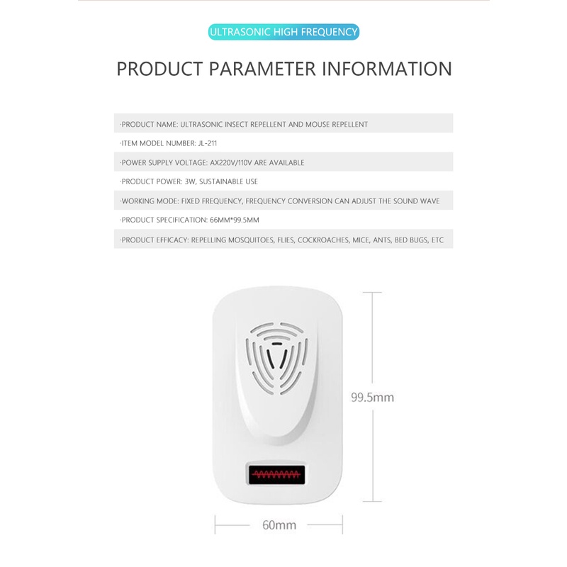 ღ Tidak Beracun Ultrasonic Serangga Repellentt Nyamuk Hama Repeller Nyamuk Elektronik Pembunuh Kecoa Menolak Controller