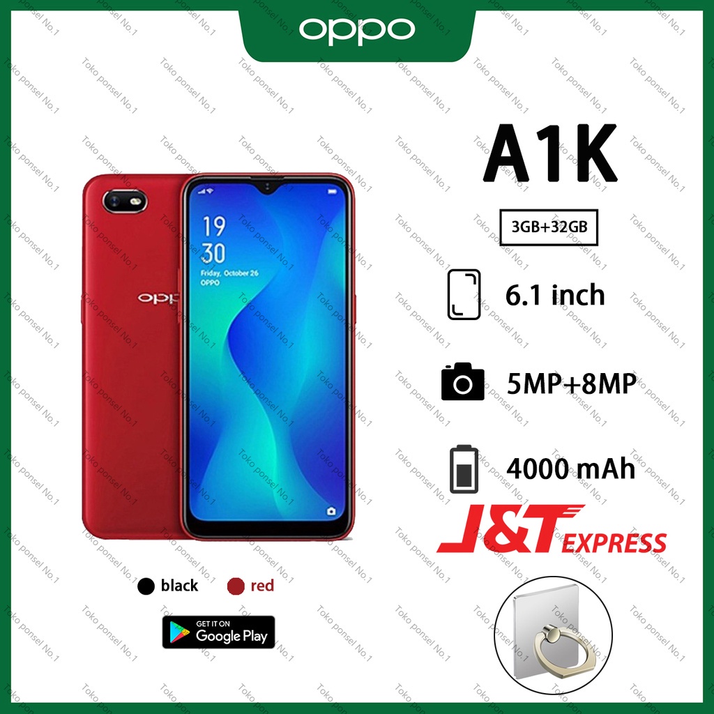 HP OPPO A1K Ram 6/128GB Smartphone 4G LET 6.1 inches Layar Tetesan Air 5MP+8MP Handphone COD