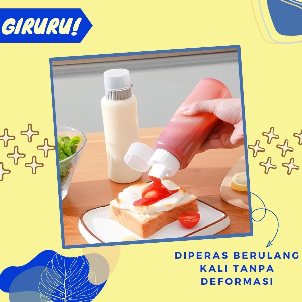 Botol 5 Lubang Dengan Nozzle Untuk Saus / Botol saus Plastik wadah saus kecap minyak mayonaise / Botol Dispenser Model Remas Transparan