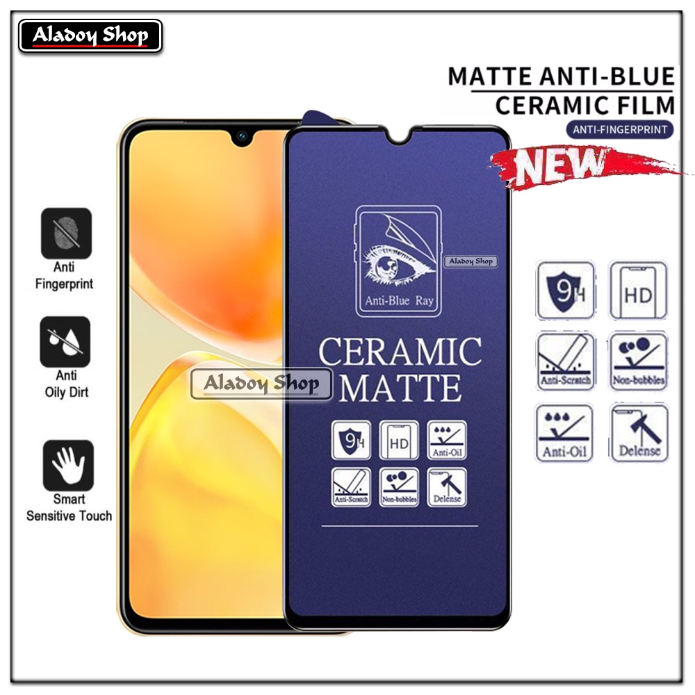 PAKET 3IN1 Anti Gores Blue Matte Anti Glare Vivo V25/V25E + Tempered Glass Camera dan Skin Carbon