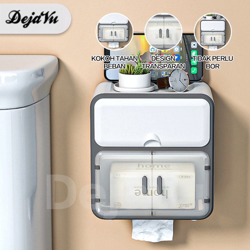 Dejavu Kotak Tissue Gantung  Kamar Mandi Tempat Tisu Box Toilet Organizer Laci Paper Box Dispenser H
