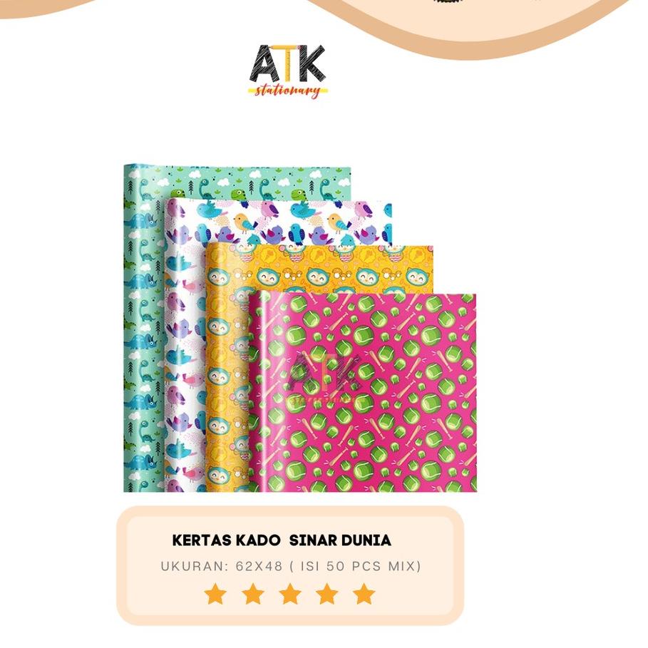 

✔ Kertas Kado Sidu, Sinar Dunia (50 Lembar) atk Update !!