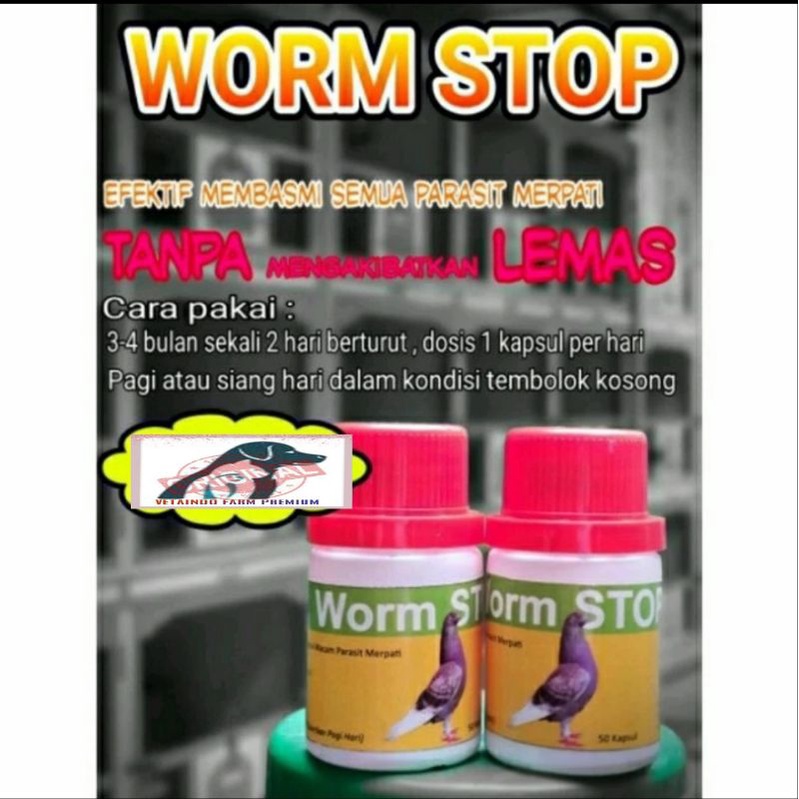 WORM STOP BARON OBAT CACING DAN PARASIT BURUNG MERPATI KICAU LOMBA