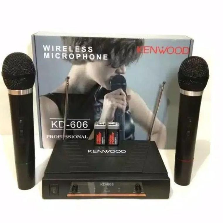 ㊫ mic wireless kenwood kd606 double mic wireless microphone kenwood kd 606 mic tanpa kabel TERLARIS 