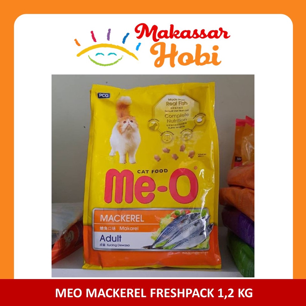 Makanan Kucing Me-O Meo Mackerel Mackarel Adult Freshpack 1.2kg 1.2 kg