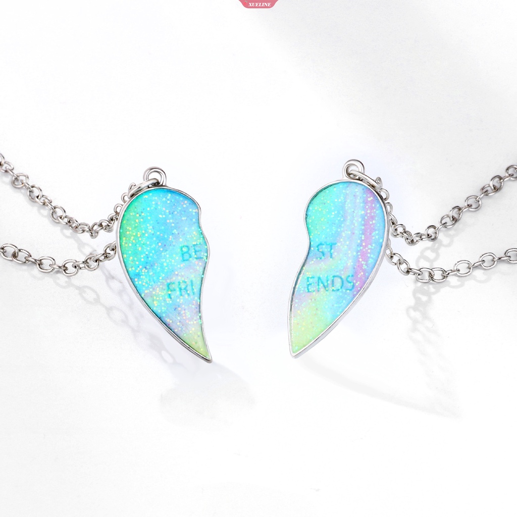 Fashion Sahabat Baru Penahan Hati Paduan Cinta magnet Menarik Pelangi Pasir Hisap drip Minyak Pasangan BFF Hadiah Kecil [ZXL]