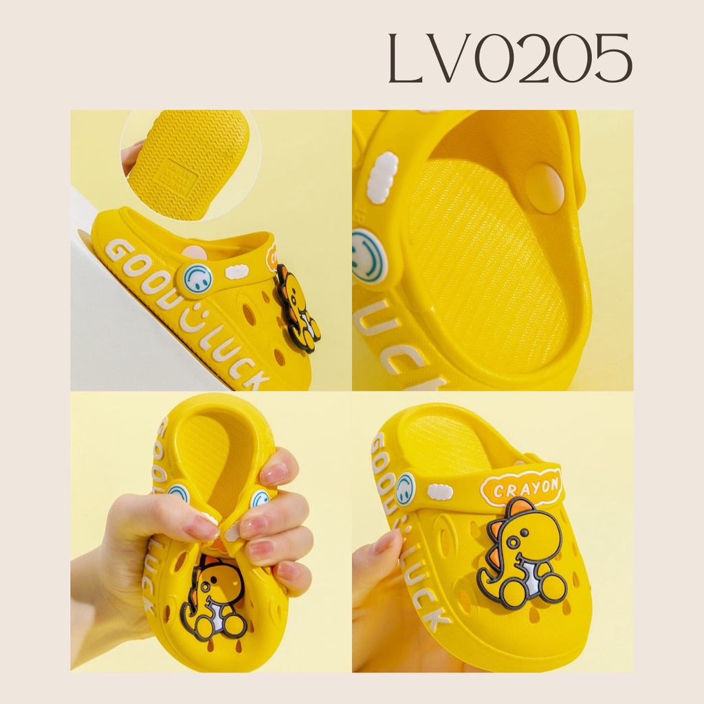 SHOEGALLERY  LV0205 Sandal Crocs Baim Anak Anak Perempuan Laki Laki Motif Dinosaurus