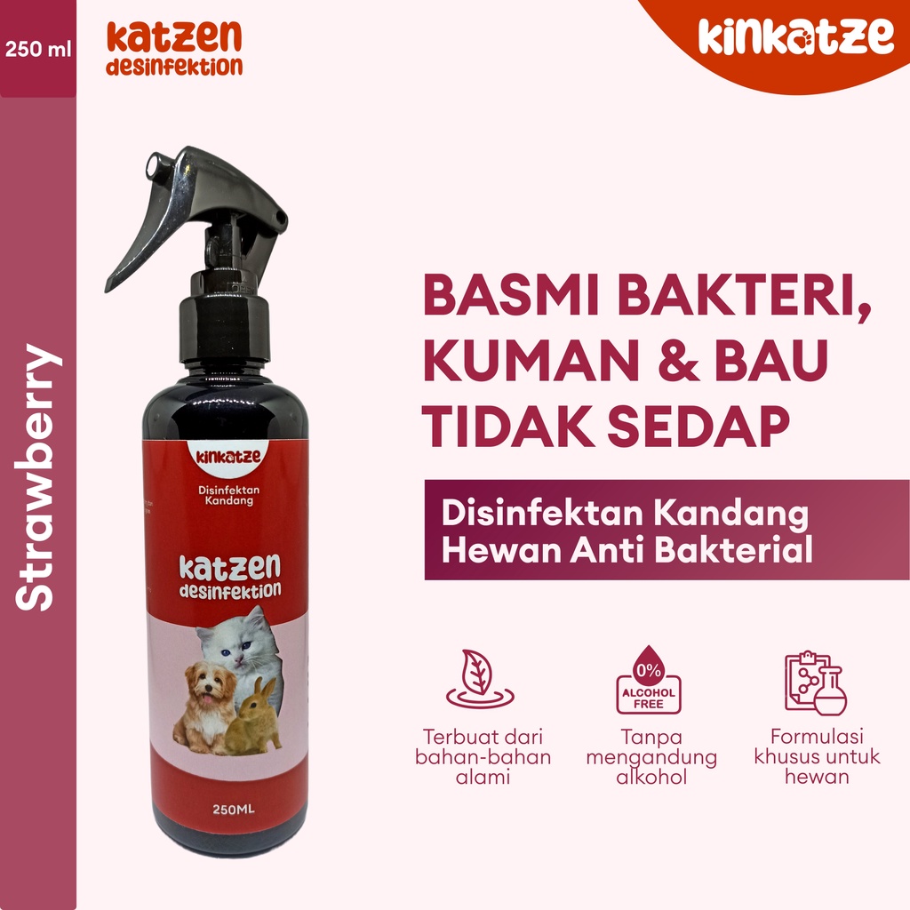 Livvicstore 250 Ml Kinkatze Desinfektan Strawberry Pet Spray Odor Remover Hewan Kucing Anjing
