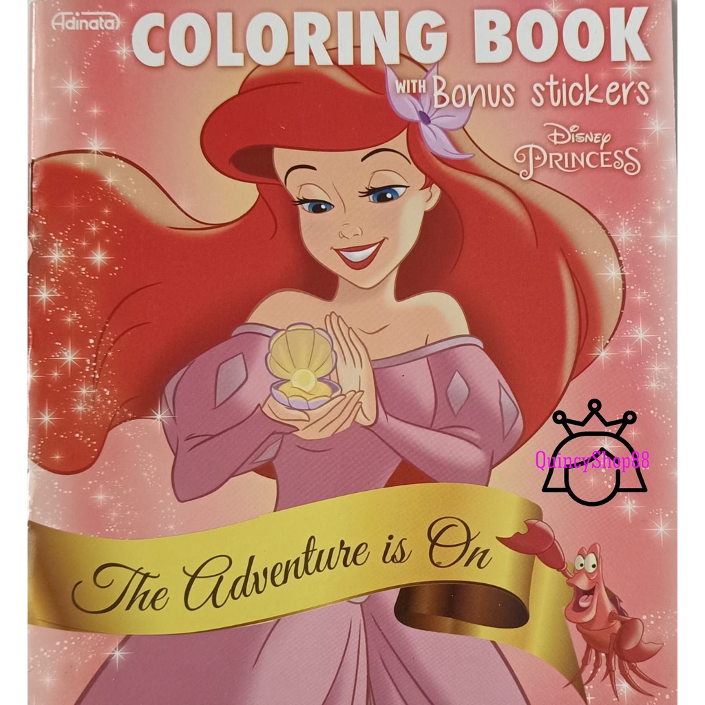 murah Buku Mewarnai/Coloring Book Disney Princess Belle, Snow White, Ariel, Cinderella, Rapunzel+