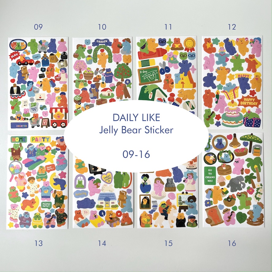 

DAILY LIKE - Jelly Bear Sticker 09-16 (Imported from Korea, Original)