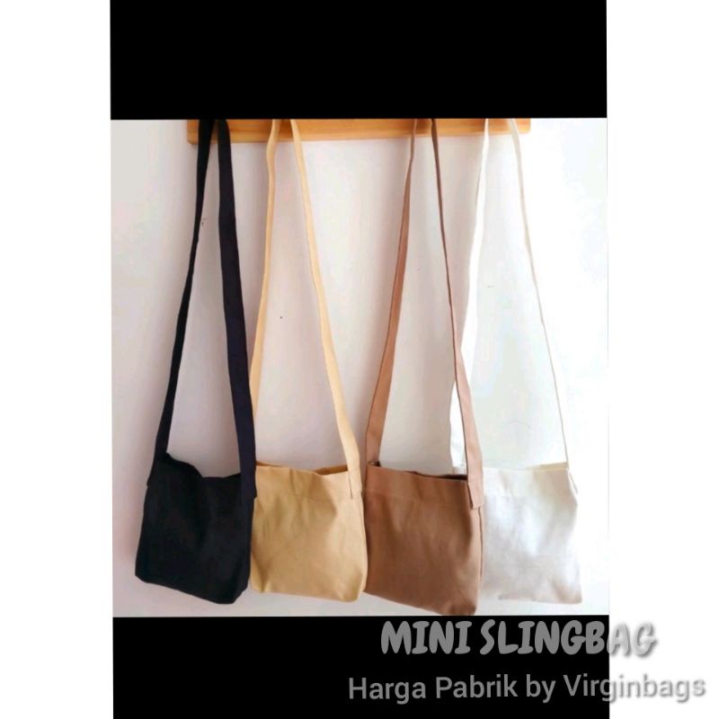 MINI SLINGBAG KANVAS/TAS SELEMPANG WANITA PRIA/TAS SELEMPANG POLOS/100% CANVAS PREMIUM/UNISEX