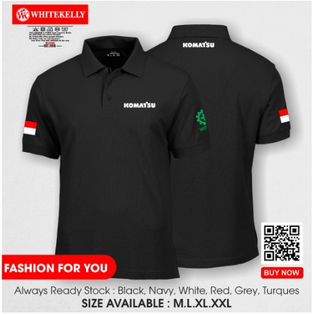 Poloshirt Polo Kaos Baju Kerah KOMATSU LOGO SAFETY FIRST INDONESIA Terlaris Termurah-AT