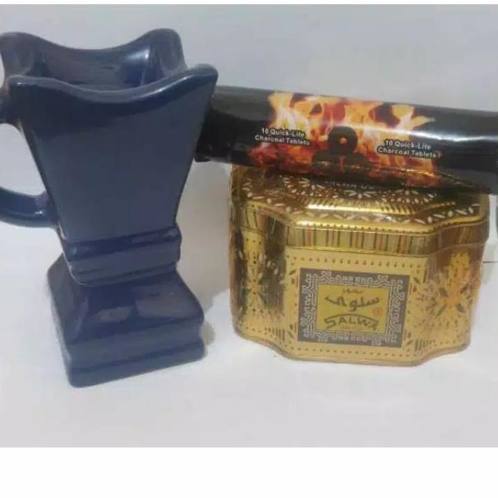 Baru PAKET BUHUR BAKHOR BUKHUR SALWA TEMPAT BAKARAN BUKHUR PLUS ARANG MAGIC