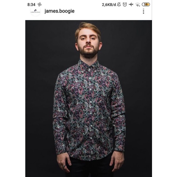 kemeja batik Paisley James Boogie pretty green