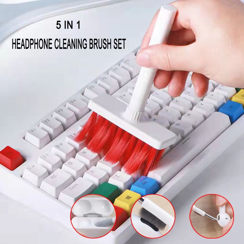 Sikat Pembersih Keyboard 5in1 Multi Fungsi Sikat Keyboard Mekanik Brush Headset Cleaning Pen