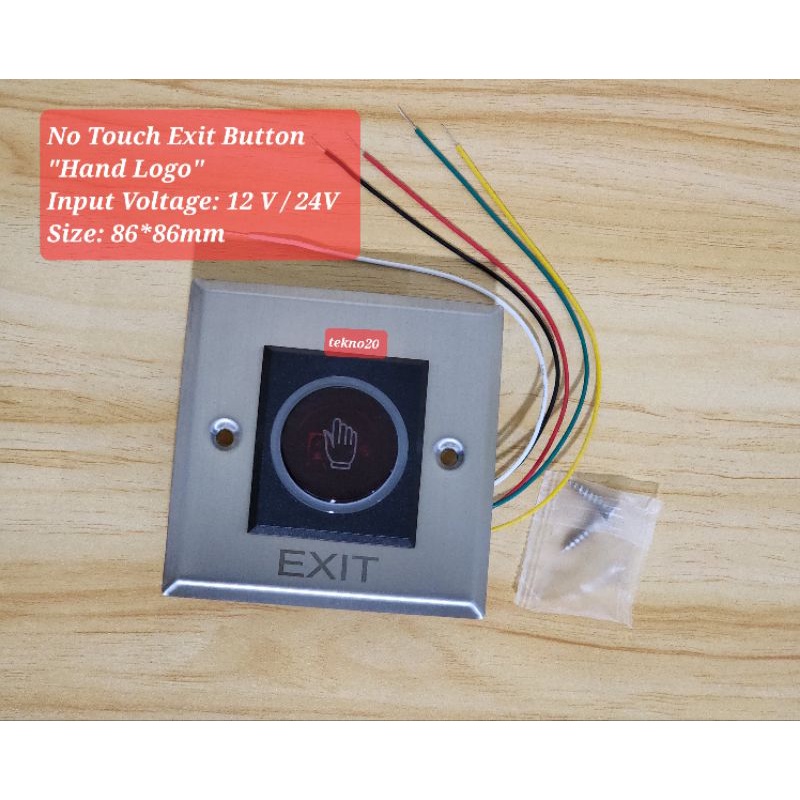 Touchless Flush Button | No Touch Exit Button Sensor Hand Logo Kotak