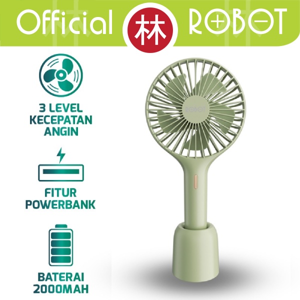 Robot RT-BF17 Kipas Angin Portable Mini Fan 2000mAh New RT-BF11 BFS1 - Hijau